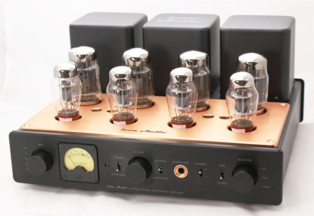 Icon Audio Stereo 40 MkIV valve amplifier with KT88 valves and copper deck