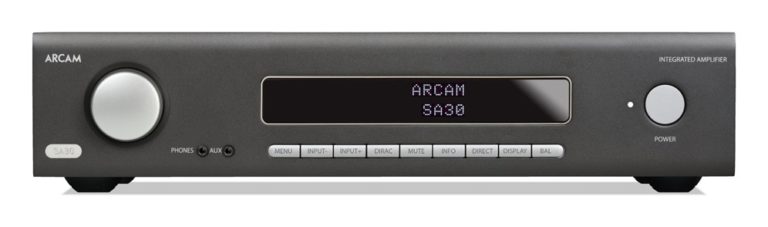 Arcam SA30 streaming integrated amplifier, front view